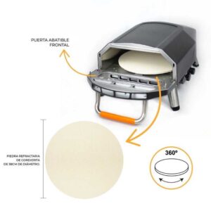 Horno para pizza fire monster gas portatil acero inoxidable